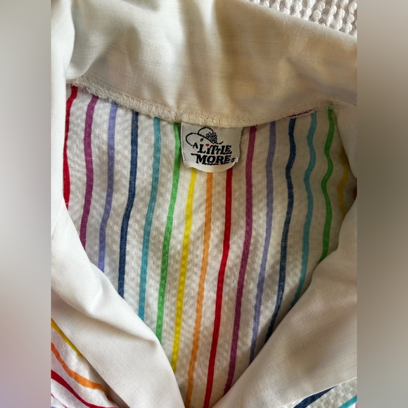 Vintage striped rainbow button up blouse size small - Picture 6 of 8